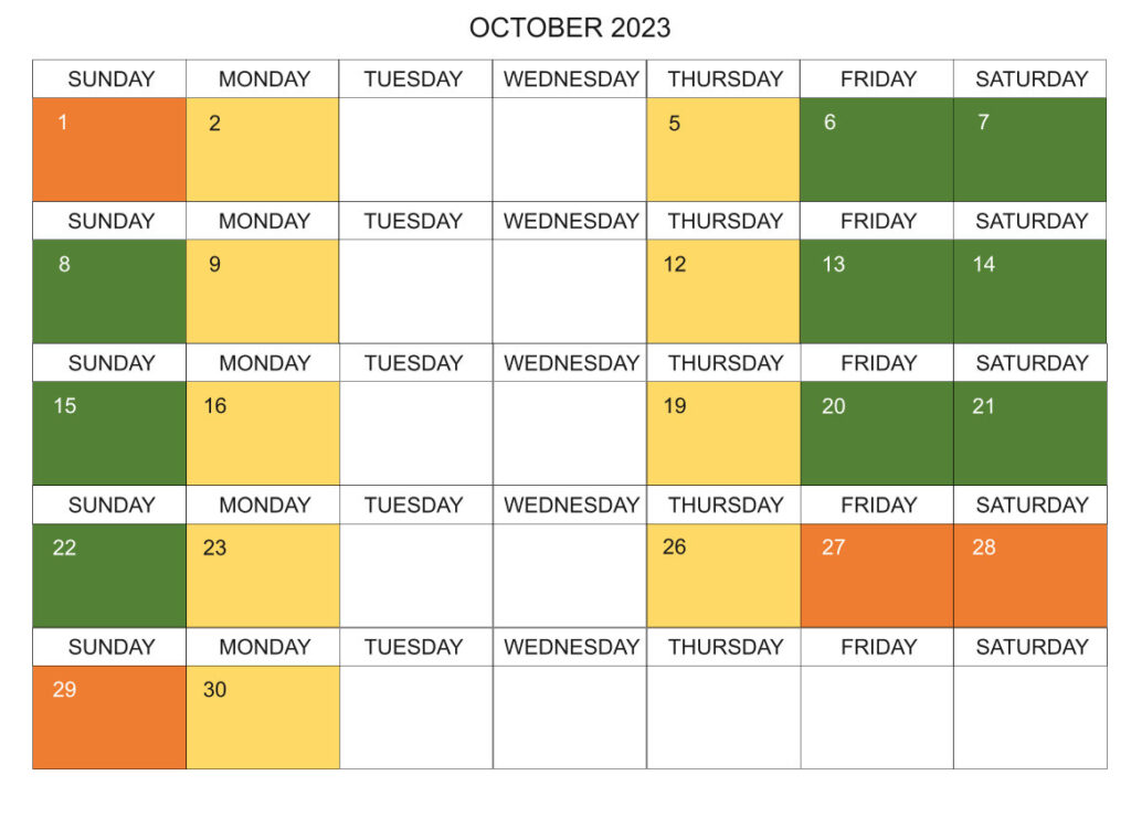 October 2023 Corporate Events Calendar