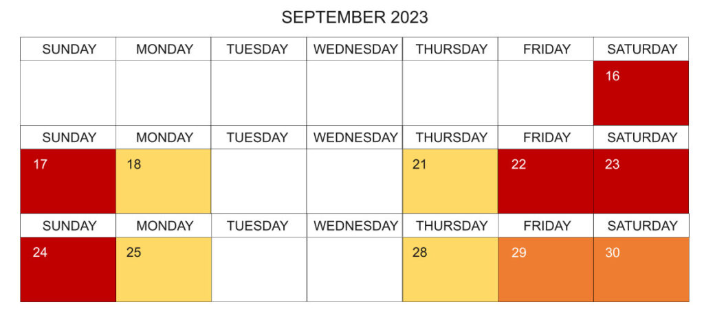 September 2023 Corporate Events Calendar