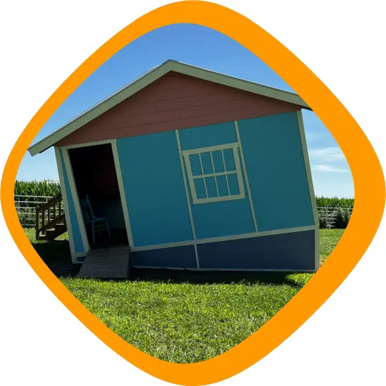 Sideways House at Carolyn's Pumpkin Patch