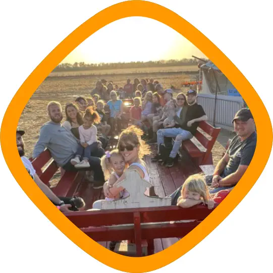 Wagon Rides into the Field at Carolyn;s Pumpkin Patch
